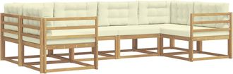 vidaXL Conjunto De Sof&aacute;s De Exterior 6 Uds. Blanco Y Crema Vidaxl