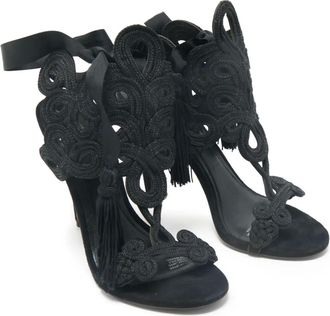 Brian Atwood Sandali con ricamo - Nero