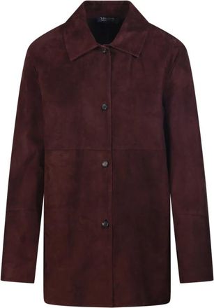 Max Mara Gocce Leren Shirt - Dames - Leren en Su&egrave;de Jassen - Bruin - M - Leer - Jassen