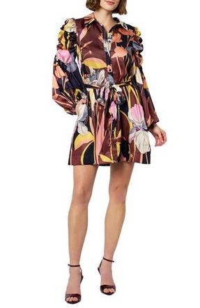 Ciebon Destin Long Sleeve Shirtdress in Brown at Nordstrom Rack, Size X-Large