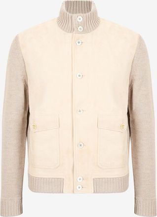 Incotex Leichter Blouson aus Wildleder und Wolle