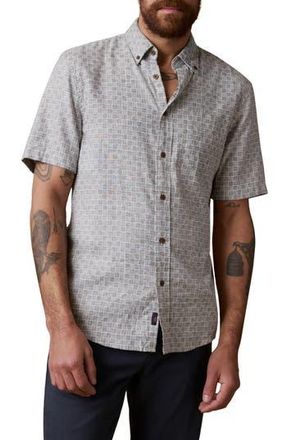 Faherty Breeze Short Sleeve Button-Down Shirt in Graphite Shell Bricks at Nordstrom Rack, Size Large