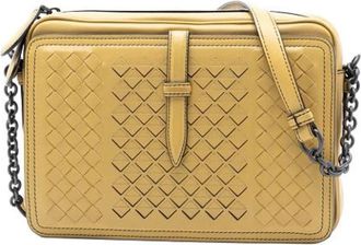 Bottega Veneta Pre-owned Cross Body Bags, female, Yellow, Size: ONE SIZE Pre-owned Leather Shoulder Bag