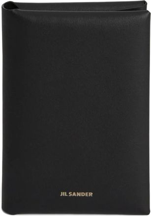 Jil Sander logo-stamp passport holder - Nero