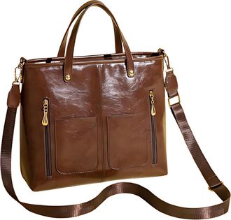 Generic Womens Fashion PU Shoulder Bag, Hobo Tote Bag with Zipper, Adjustable Shoulder Strap and Multi Layer Storage, Applies to Work, School and Going Out (C