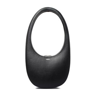 Coperni Tassen, Dames, Zwart, ONE Size, Zwarte Swipe Tas, Ovale Vorm