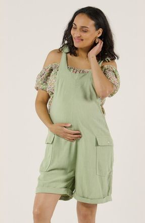 Cache Coeur Eloise Maternity Shorts Overall in Sage at Nordstrom, Size Large