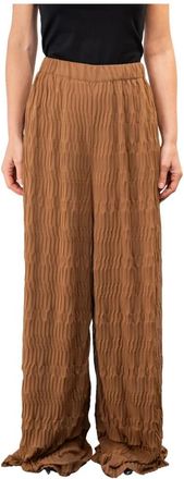 Pierantonio Gaspari Pantalone Plisse - Dames - Wijde Broeken - Bruin - S - Broeken
