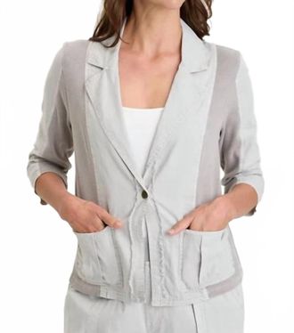 Xcvi Brayden Cotton Linen Blazer In Soft Pebble Pigment
