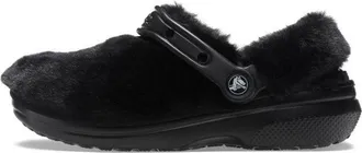 Crocs Classic Fur Sure Slip On Clogs Black 207303-001