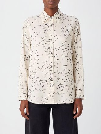 Alysi Long-Sleeved Pure Silk Blouse with an All-Over Abstract Print