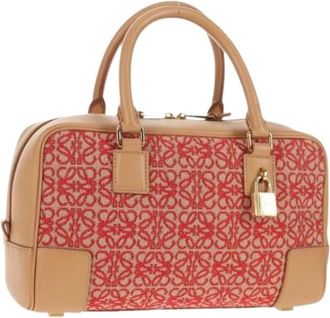 Loewe Pre-owned Handbags, female, Red, Size: ONE SIZE Pre-owned Canvas Handbag