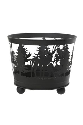 Ambia Home Feuerstelle, Schwarz, Metall, rund, 32 cm, Gartenm&ouml;bel, Feuerschalen & Feuerk&ouml;rbe