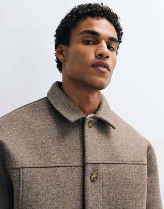 Asos giacca oversize in pile testurizzato marrone