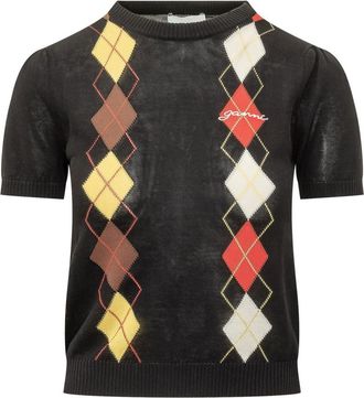 Ganni Black Crew Neck T-Shirt