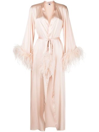 Gilda & Pearl Badjas met veren afwerking - Roze