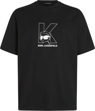 Karl Lagerfeld T-shirt con stampa Ikon K - Nero