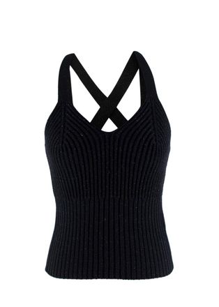 Bottega Veneta Black Sparkle Knitted Vest Size XS