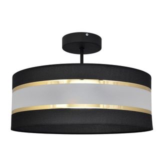 Netlighting Helen Cylindrical Ceiling Light Black Gold 40cm