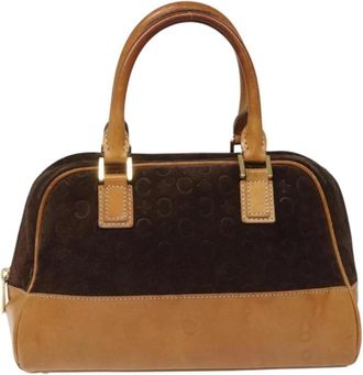 Celine Pre-owned Handbags, female, Brown, Size: ONE SIZE Pre-owned Vintage Monogram Satchel Handbag