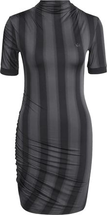 adidas Gestreepte mini-jurk met hoge ronde hals - Zwart