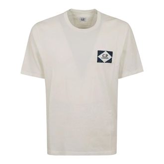 C.P. Company Short-Sleeve Jersey T-Shirt - Heren - T-shirts - Wit - XL - Katoen - Tops