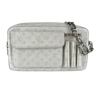 Louis Vuitton Pre-owned Cross Body Bags, female, Gray, Size: ONE SIZE Pre-owned Monogram Shiny Shoulder Bag