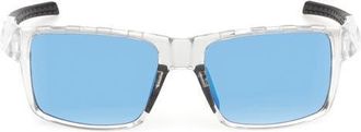 adidas 55mm Mirrored Rectangular Sunglasses in Crystal /Blue Mirror at Nordstrom