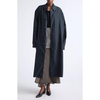 Maison Margiela Peached Twill Trench Coat in Navy at Nordstrom, Size 38
