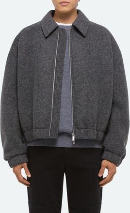 Helmut Lang Boiled Bomber in Grey Melange/Black at Nordstrom, Size Xx-Large