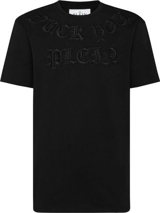 Philipp Plein Gothic logo-patch T-shirt - men - Cotton - XXXXL - Black