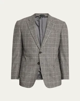Giorgio Armani Mens Soft Glen Plaid Single-Breasted Sport Coat