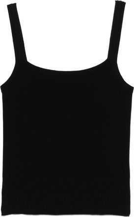 agnès b. fine-knit top - women - Cotton - 2 - Black