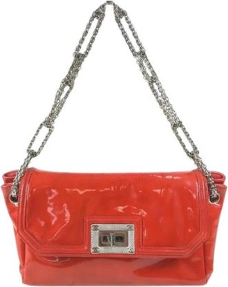 Chanel Pre-owned Vintage Schoudertas van Lakleer - Dames - Vintage Schoudertas - Rood - ONE Size - Leer - Vintage