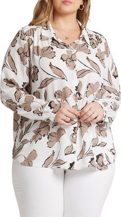 NYDJ Modern Floral Blouse in Lotusland at Nordstrom, Size 2X