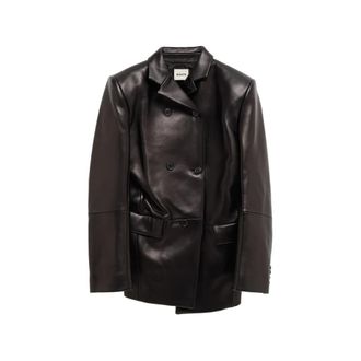 Khaite Double-breasted Leather Blazer