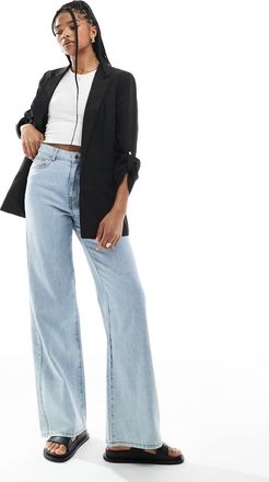 Vero Moda slim fit 3/4 sleeve blazer in black