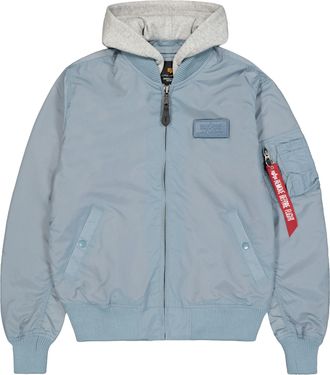Alpha Industries Bomberjacke ALPHA INDUSTRIES MA-1 TT Hood Light, Herren, Gr. XXL, bunt (graublau), Obermaterial: 100% Nylon, Futter: 100% Nylon, Kapuze: 75% Baumwolle