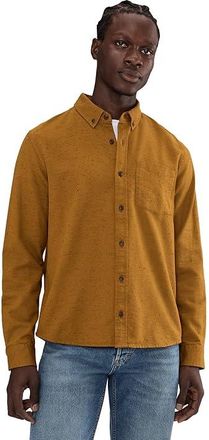 L.L.Bean Signature Donegal Woven Long Sleeve Shirt Mens Clothing Brassy Olive : 3XL, Cotton/Twill