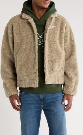Museum of Peace and Quiet Wordmark Faux Shearling Work Jacket in Taupe at Nordstrom Rack, Size X-Large