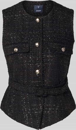 Joop Weste in Bouclé-Optik mit Gürtel Modell Viola in Black, Größe 34