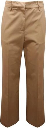 Emma & Gaia 35P451 Straight Broeken - Dames - Straight fit broeken - Beige - XS - Katoen - Broeken