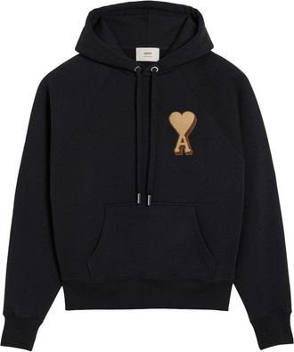 Ami HEAVY LOOPBACK HOODIE Size: M, colour: BLACK