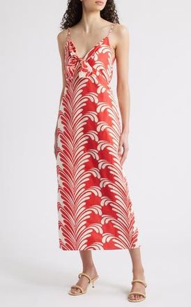 Ciebon Zya Print Sleeveless Maxi Dress in Red at Nordstrom Rack, Size Large