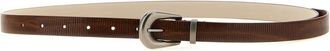 Brunello Cucinelli Brown Carved Stripes Buckle Belt