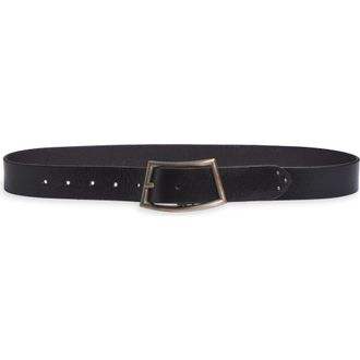 Free People Essex Leather Belt in Black at Nordstrom, Size Small