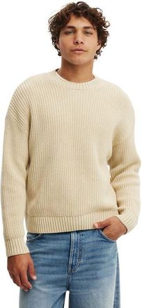 Cotton On Mens Washed Box Fit Crew Knit in Stone at Nordstrom, Size X-Large