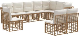 vidaXL Conjunto De Sof&aacute;s De Exterior Natural Poli&eacute;ster Vidaxl