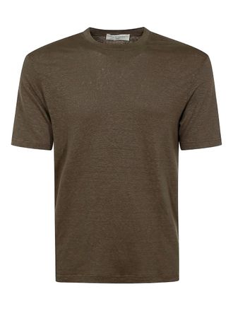 FILIPPO DE LAURENTIIS short-sleeve linen T-shirt - men - Linen/Flax - 46 - Brown