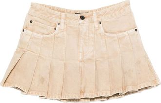 Balenciaga Pleated Denim Mini Skirt - Womens - Cotton
